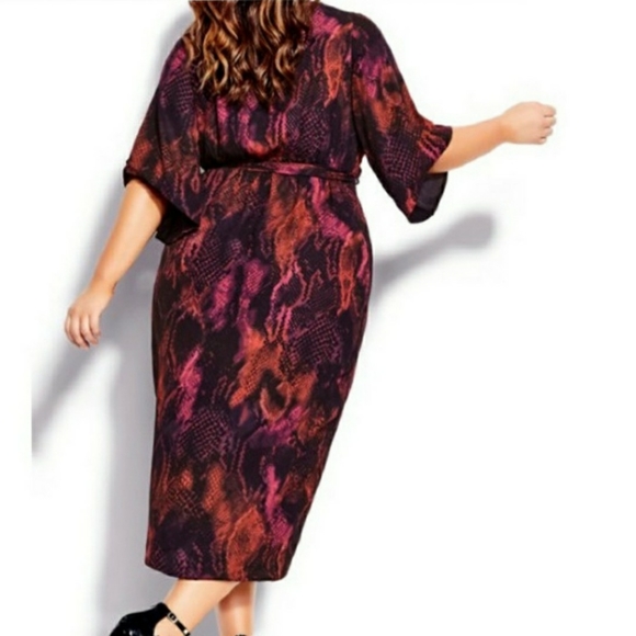 ποΈβ City Chic π Faux Wrap High/Low Dress - Picture 2 of 4